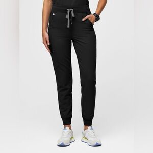 Figs Zamora High Waisted Jogger Scrubs, XL, black